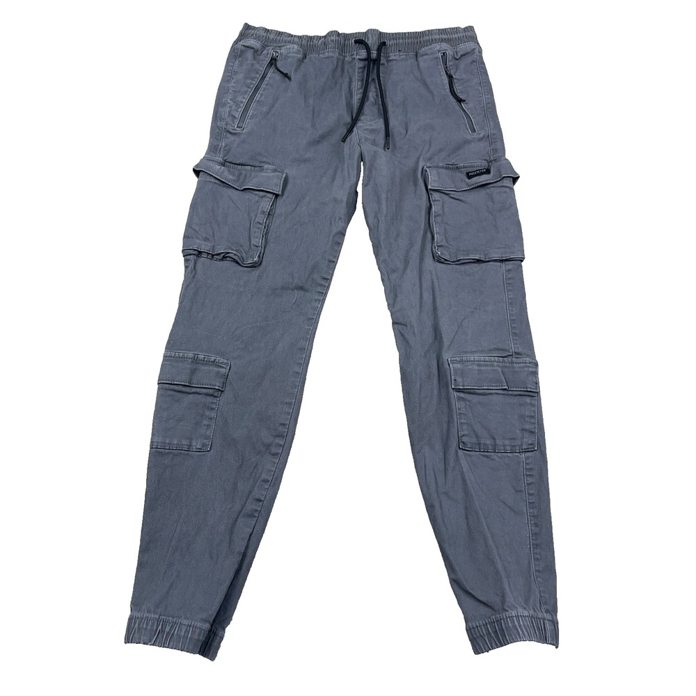 Hollister Cargo Jogger Pants Men Medium Gray Tapered Paratropper Adult 30x28